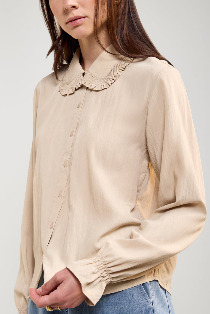 Peter Pan Collar Textured Blouse - 4103