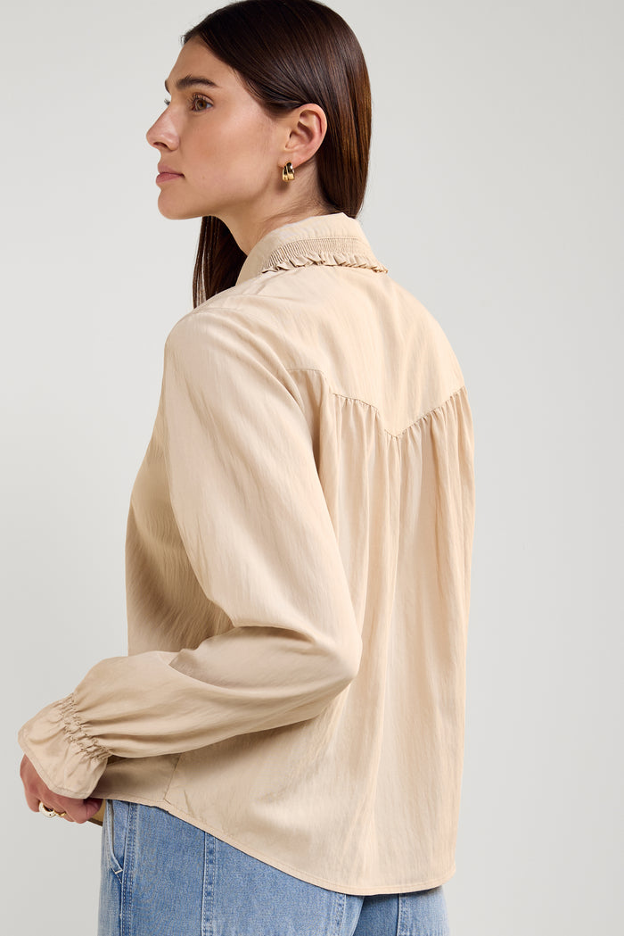 Peter Pan Collar Textured Blouse - 4103