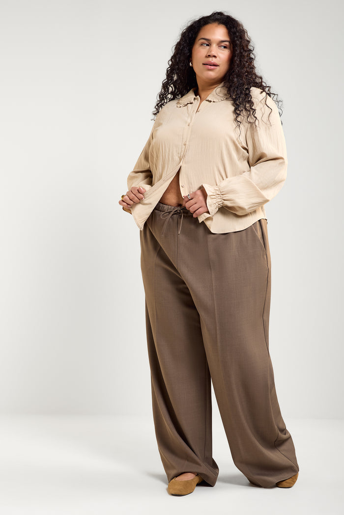 Peter Pan Collar Textured Blouse - 4103
