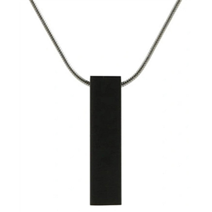 PILLAR CREMATION PENDANT WITH CUBIC ZIRCONIAS-ONYX