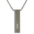 Pillar cremation pendant with cubic zirconias-pewter cremation supplies and equipment product