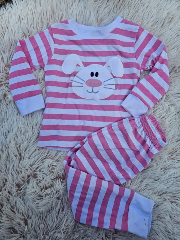 Pink All Striped Bunny PJ