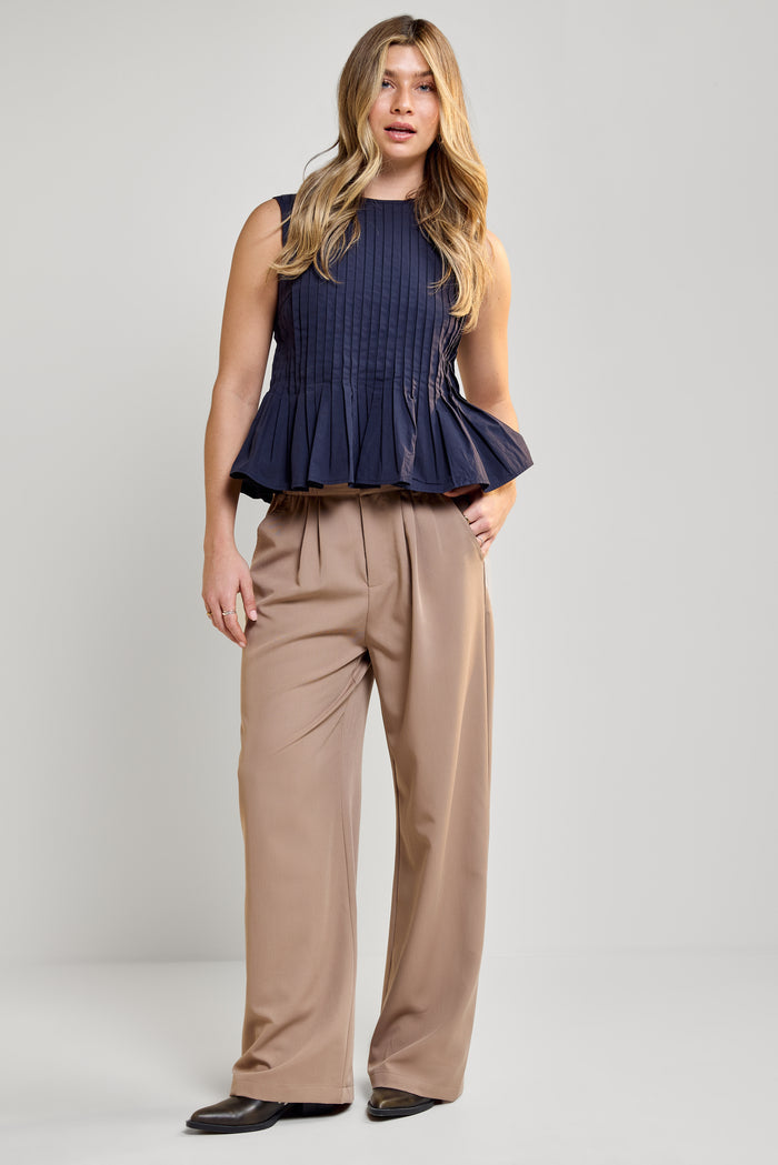 Pleated Poplin Blouse - 4097