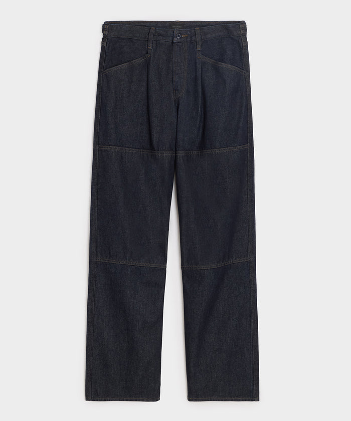Pleated Welder Jean in Indigo