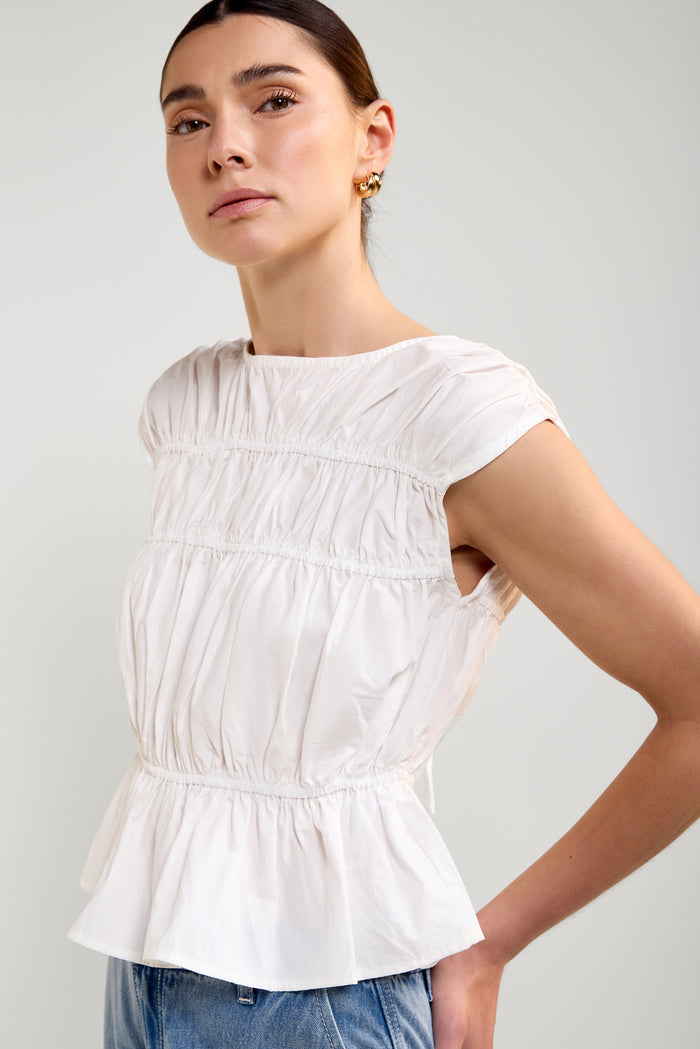 Poplin Camisole with Gathered Detailing - 4101