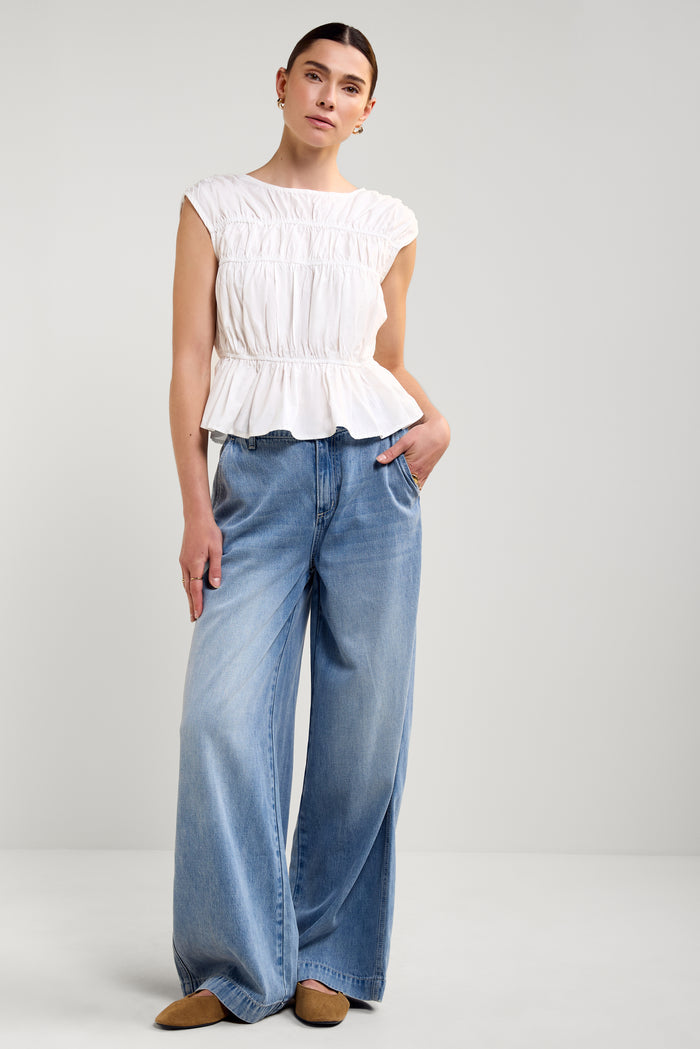 Poplin Camisole with Gathered Detailing - 4101