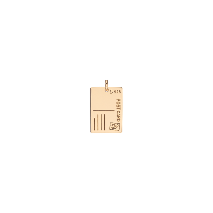 Postcard Charm Vermeil Yellow Gold First