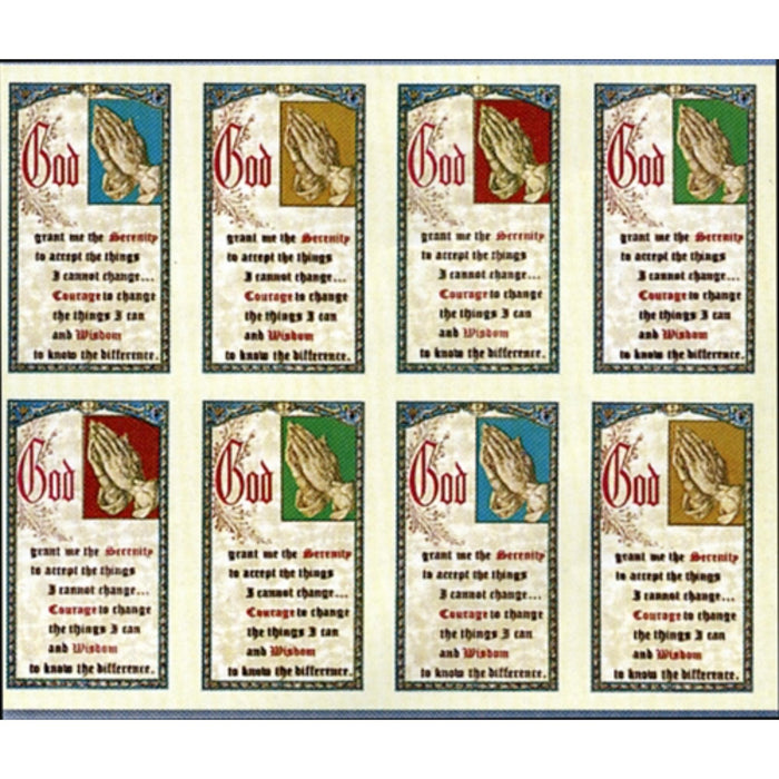 Prayer cards by bonella serenity micro perforated used in funeral service operations, from lynch supply