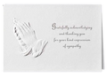 Praying hands acknowledgement card used in funeral service operations, from lynch supply