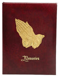 Praying hands memorial register books used in funeral service operations, from lynch supply