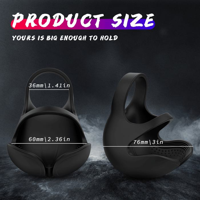 Pro Edition Locking Cock Ring with Vibration - Dual Ball Massager &amp; Delay Ring for Men | Upgraded Ergonomic Design