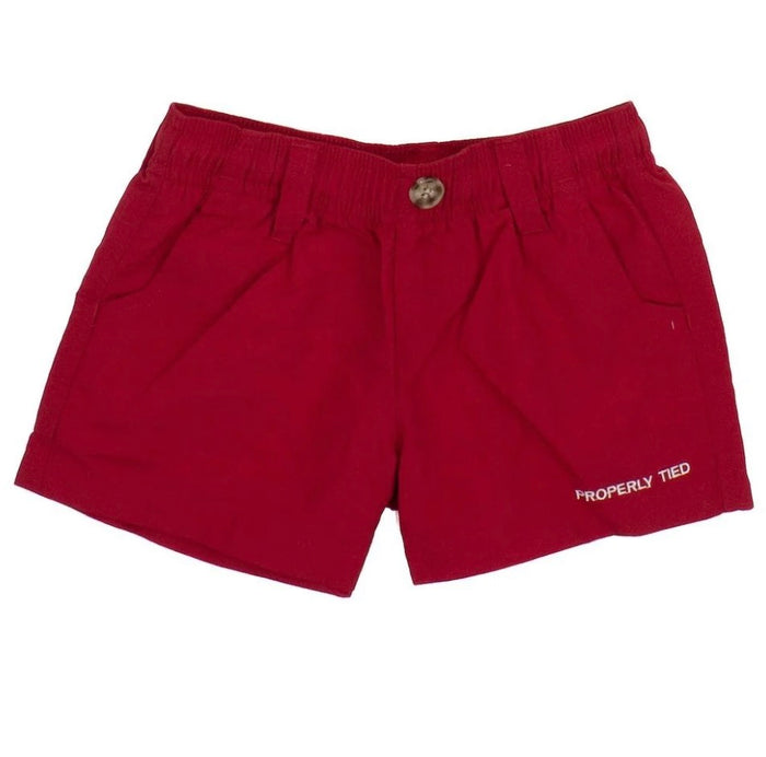Properly Tied Boys Mallard Shorts - Crimson