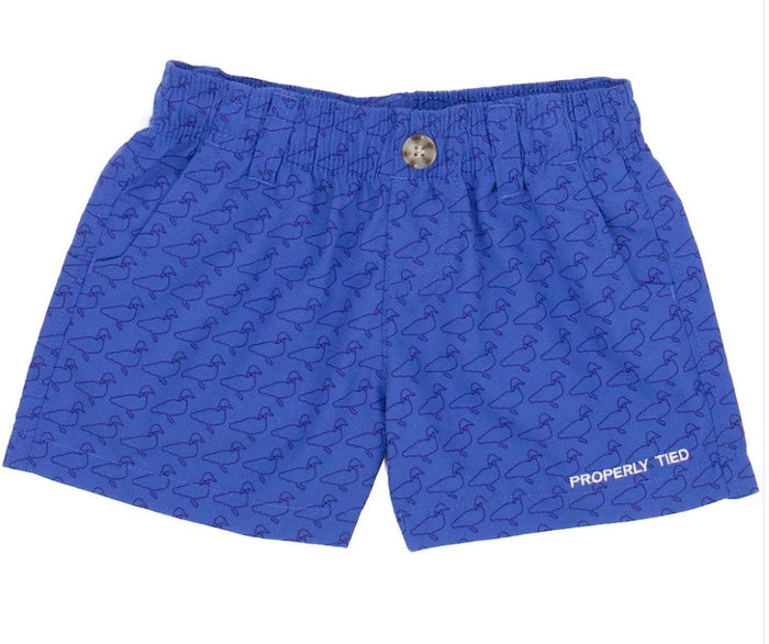 Properly Tied Boys Mallard Shorts - Royal Blue Original Logo