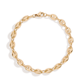 Puffed Mariner Chain Bracelet Stainless Steel Yellow Gold 6in 6.5in 7in 7.5in First