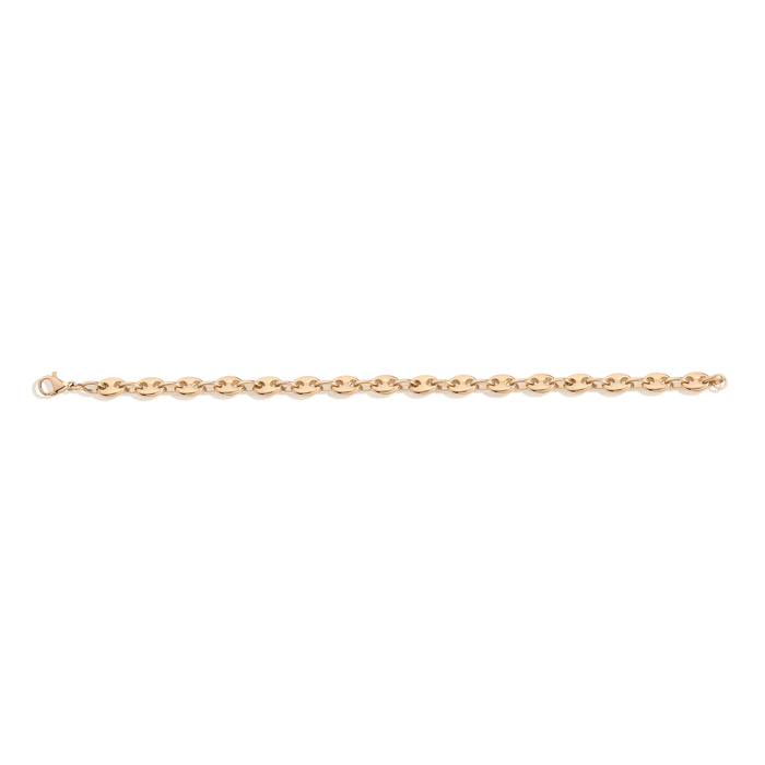 Puffed Mariner Chain Bracelet Stainless Steel Yellow Gold 6in 6.5in 7in 7.5in