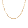 Puffed Mariner Chain Necklace Stainless Steel Yellow Gold 16in 18in First