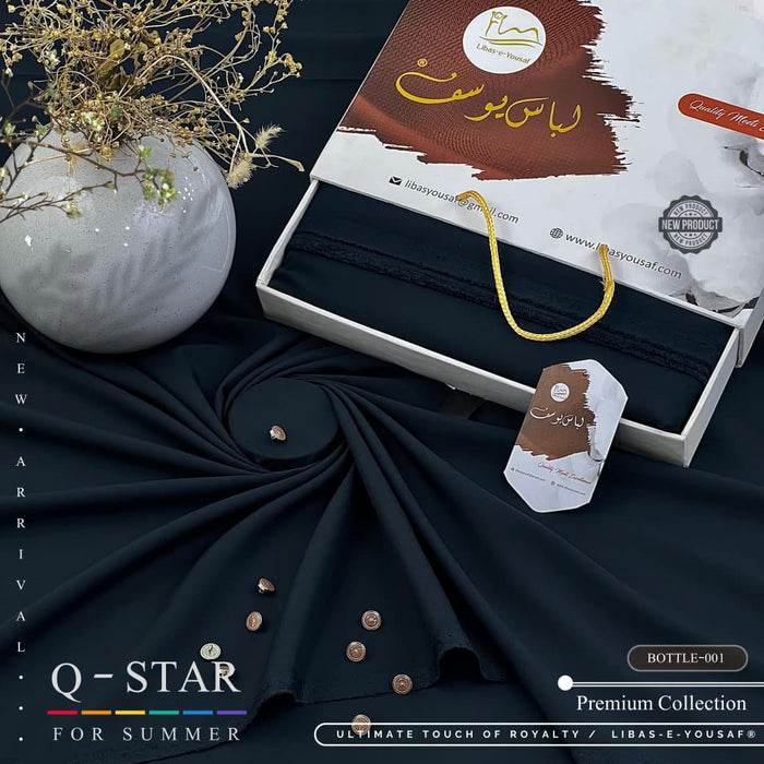 Q-Star Bottle-001 Premium Unstitched Fabric by Libas-e-Yousaf