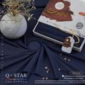 Q-Star Royal-004 Navy Blue Premium Unstitched Fabric by Libas-e-Yousaf