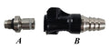 Quick connect adapters for trocars with delrin  handles used in funeral service operations, from lynch supply