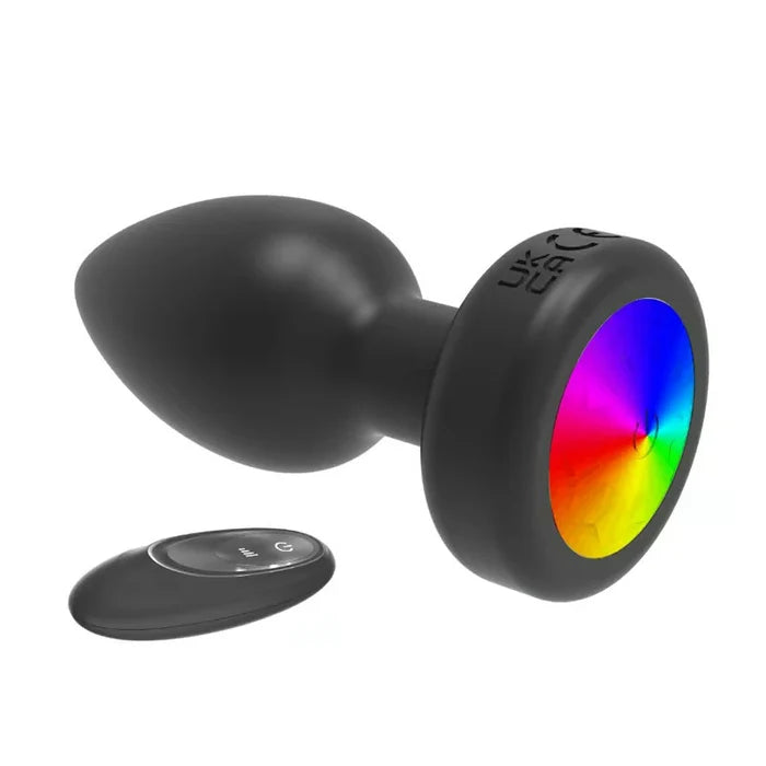 Rainbow -  Flashing Light Base Vibrating Training Anal Plug with Remote Control