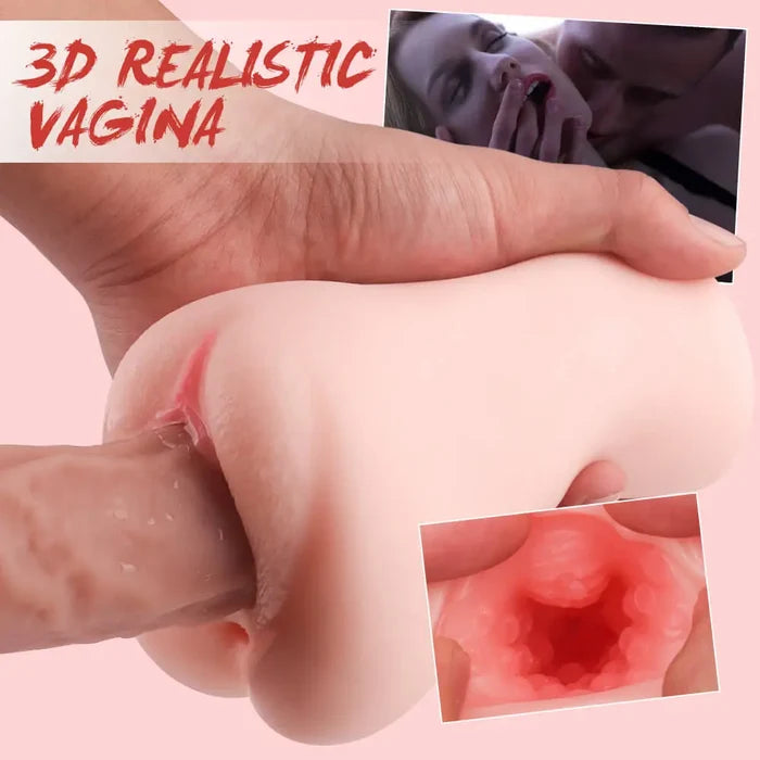 Realistic Pocket Pussy Three Channel Mouth Vaginal Anal