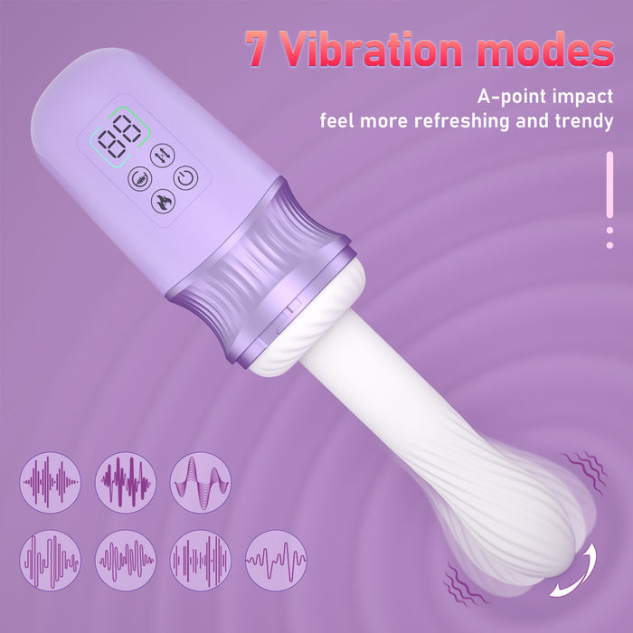 Realistic Thrusting Vibrator with Heating Dildo elegant purple