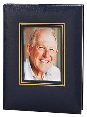 Rectangle photo frame register books used in funeral service operations, from lynch supply