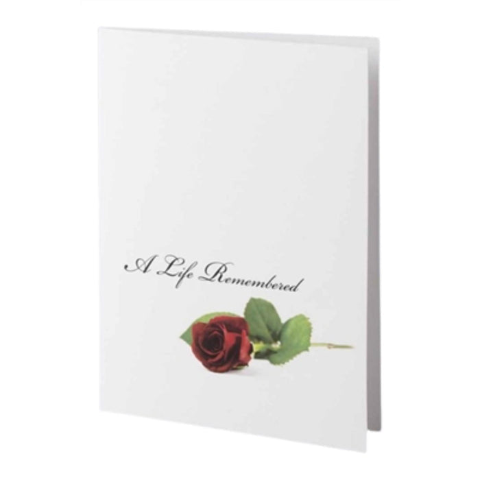 Regal rose service folder used in funeral service operations, from lynch supply