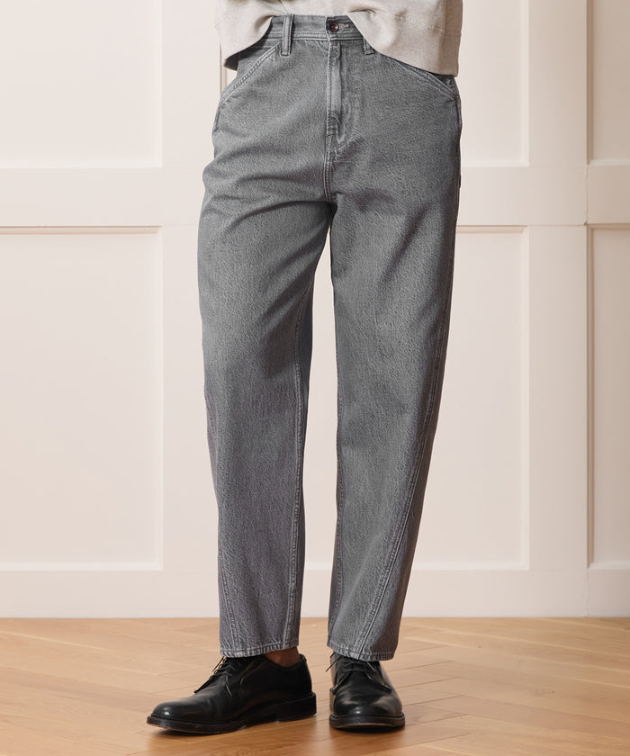 Relaxed Barrel Jean in Grey
