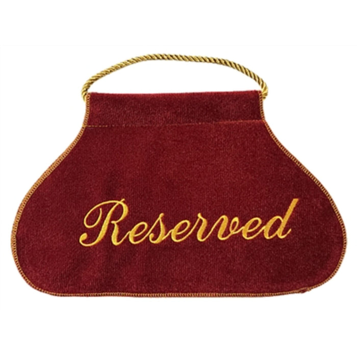 Reserved seat sign with rope used in funeral service operations, from lynch supply