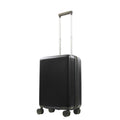 REVOLUTION 22.5" black carry-on luggage spinner suitcase. This sleek and durable carry-on features a hard-shell exterior to protect your essentials.