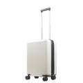 Revolution 22.5" white carry-on luggage spinner suitcase. This sleek and durable carry-on features a hard-shell exterior to protect your essentials.