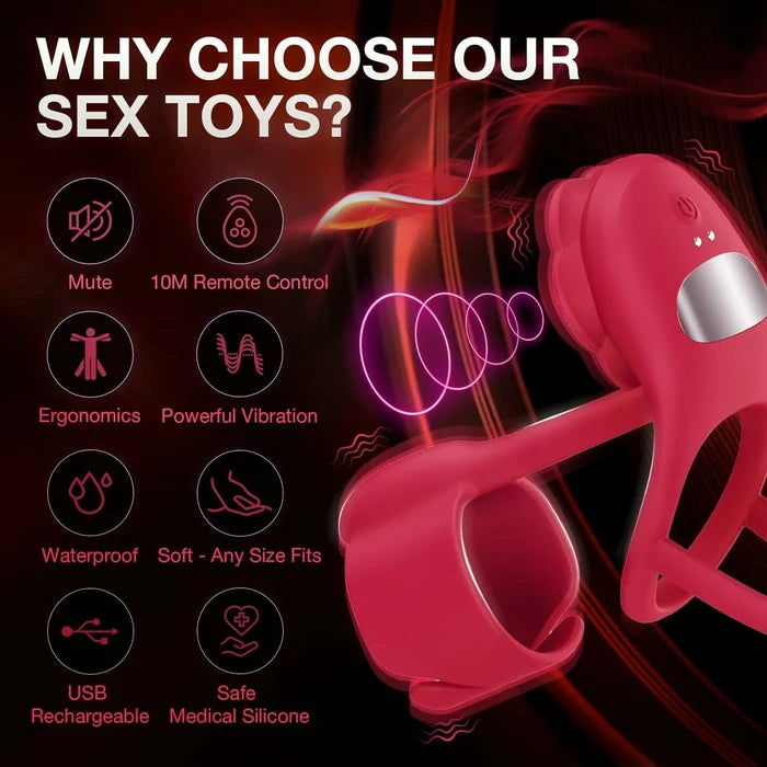 RIDMII - 3IN1 Rose Upgrade Vibrating Cock Ring