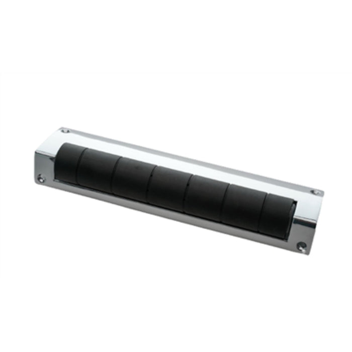 Right angle roller assembly with metal frame used in funeral service operations, from lynch supply
