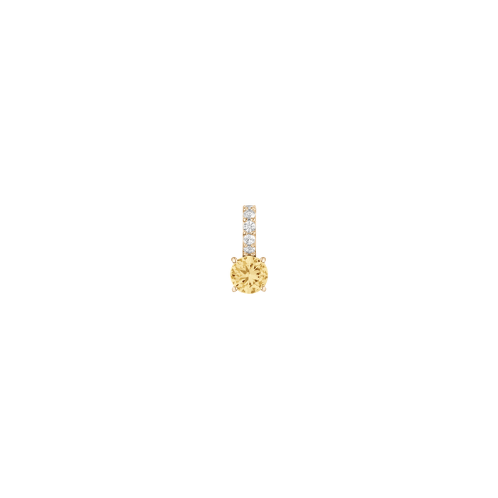 Round Cut Tennis Charm Pendant Vermeil Yellow Gold Lab Grown Canary First