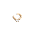 Round Lab Grown White Sapphire Solitaire Ear Cuff Vermeil Yellow Gold