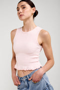 Round-Neck Honeycomb Tank Top - 9190