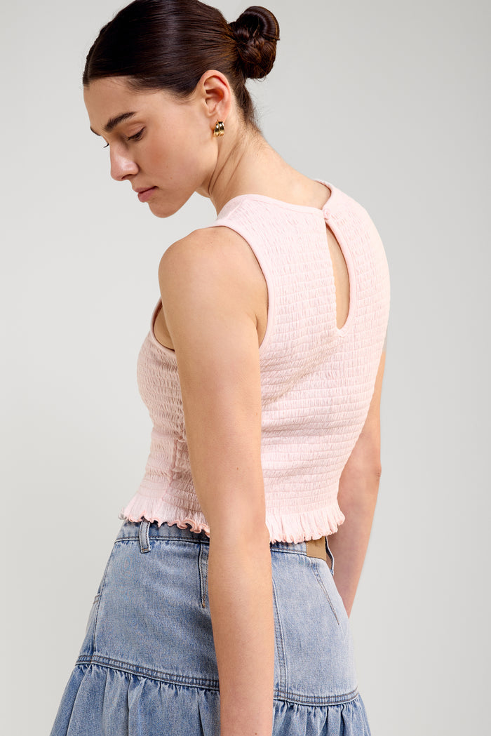 Round-Neck Honeycomb Tank Top - 9190