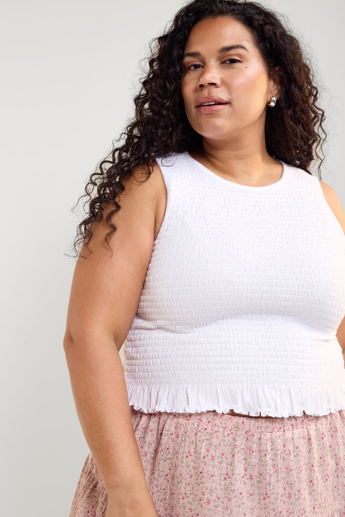 Round-Neck Honeycomb Tank Top - 9190