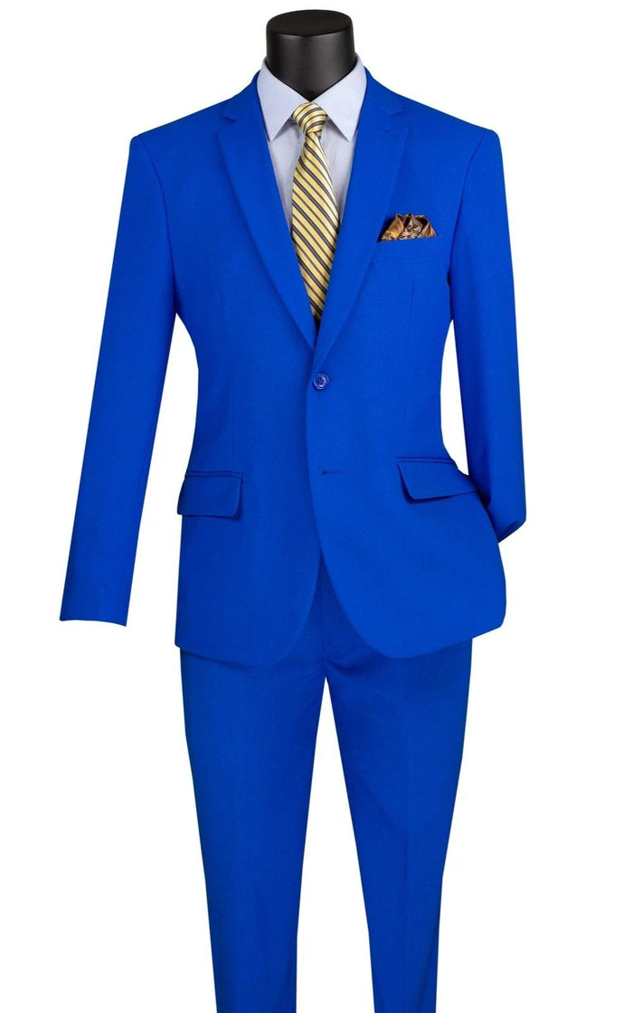 Royal blue regular fit 2 piece men's business suit