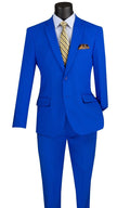 Royal blue regular fit 2 piece men's business suit
