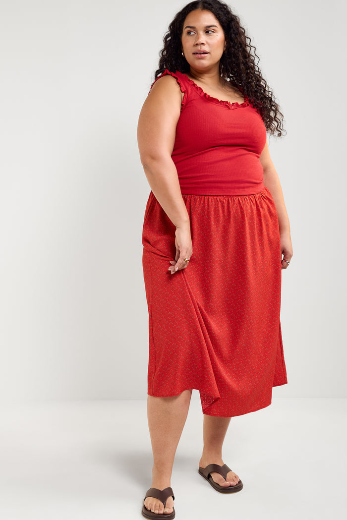 Ruffle Tank Top with Bow - 9189