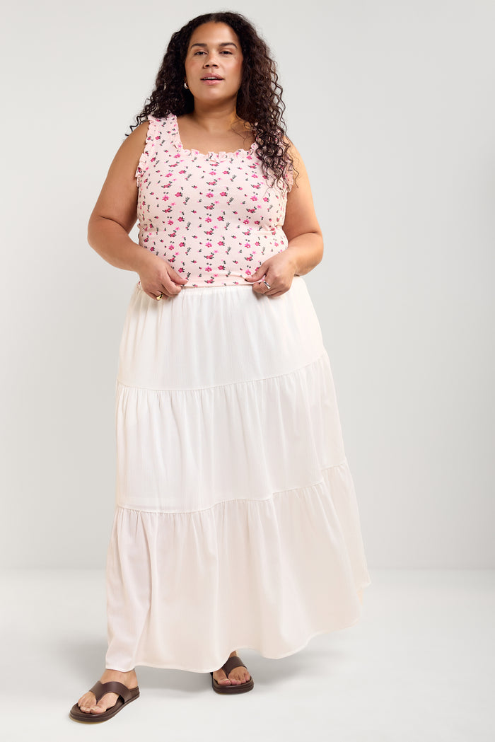 Ruffle Tank Top with Bow - 9189