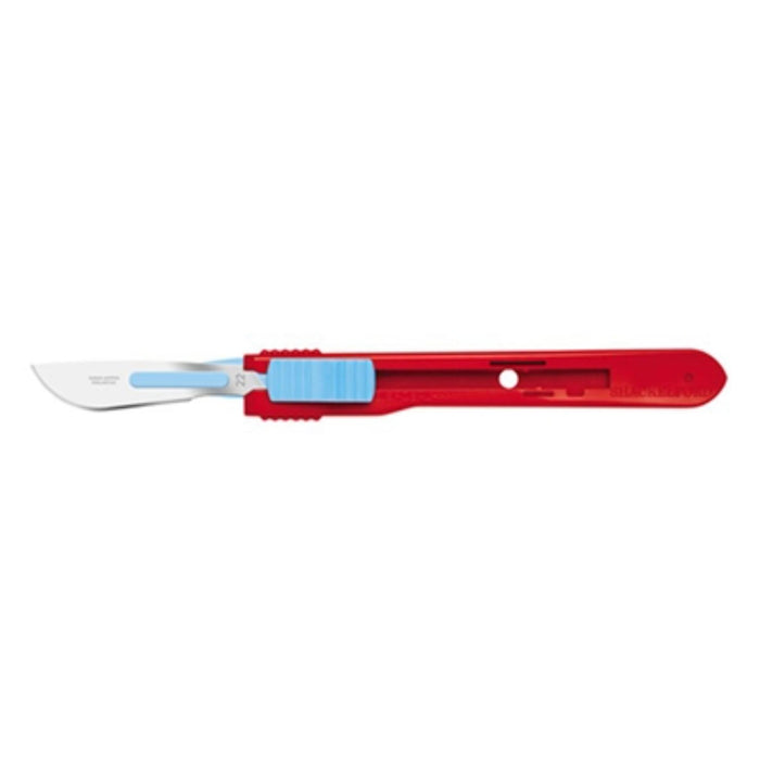 Safety scalpel with retractable #22 blade used in funeral service operations, from lynch supply