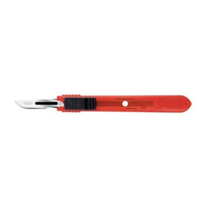 Safety scalpel with small #10 retractable blade used in funeral service operations, from lynch supply