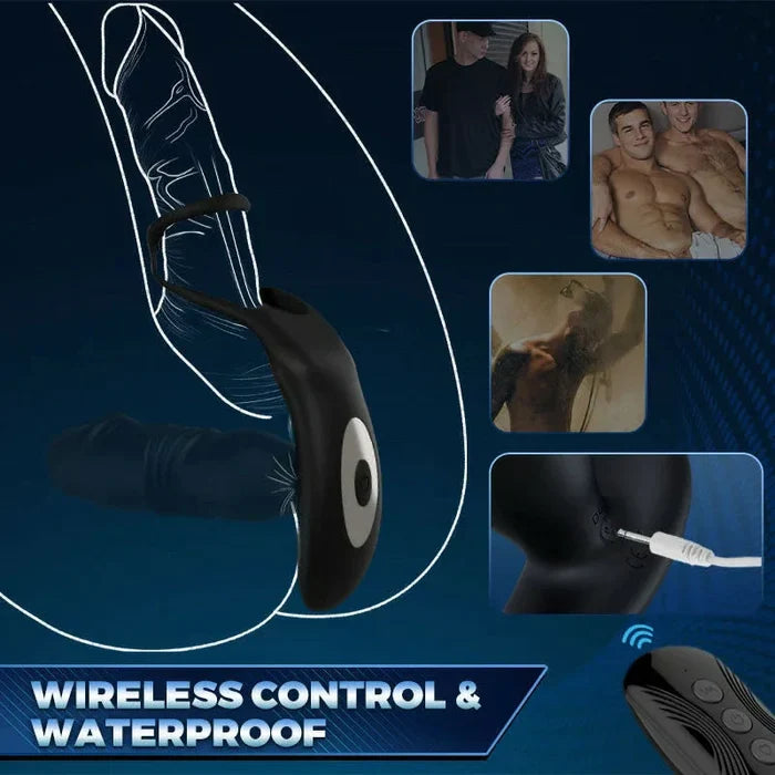 SAUL Glans APP -Thrusting & 12 -Vibrating Cock Rings Prostate Massager