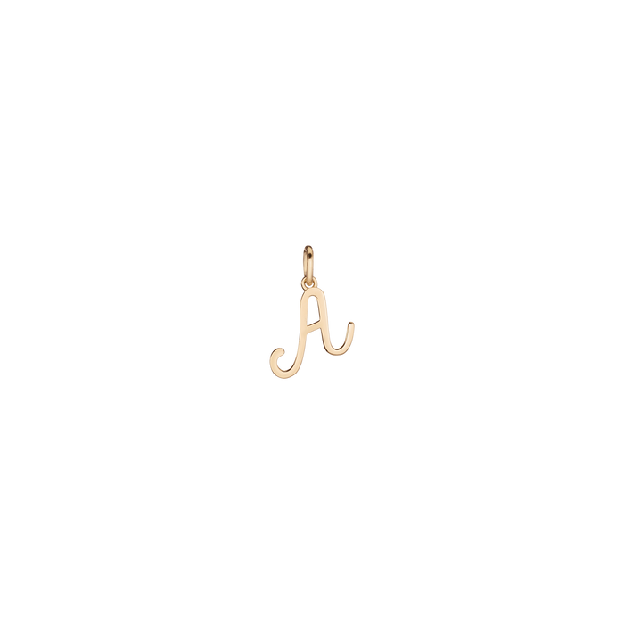 Script Gold Letter Pendant Vermeil 14k Yellow Gold A First