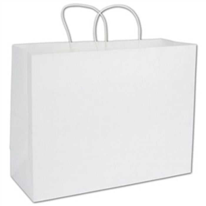 Shopping bags in white-no imprint used in funeral service operations, from lynch supply