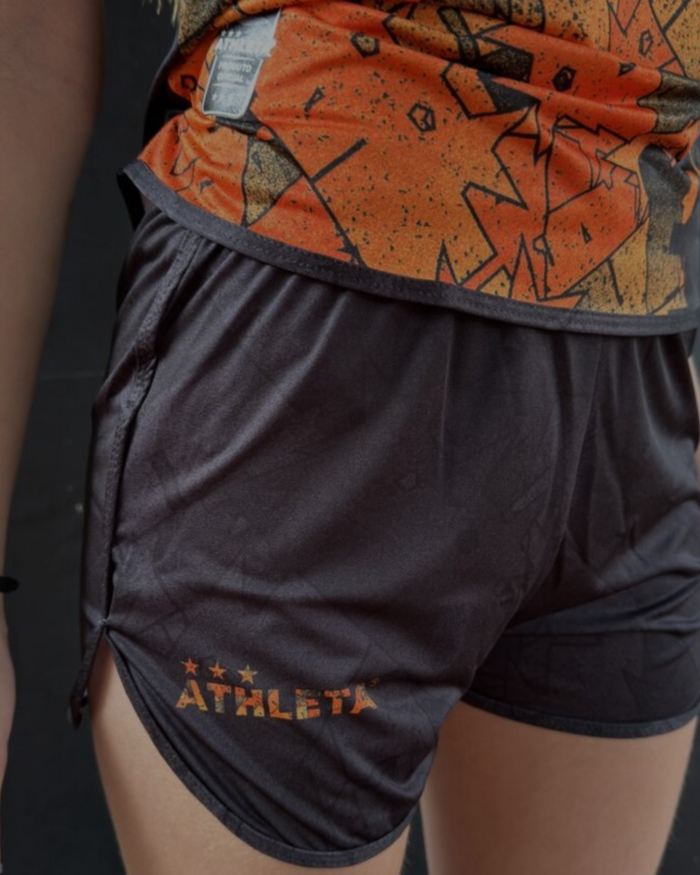 Short Fem. Linha Athleta Free 23 - Preto com Laranja