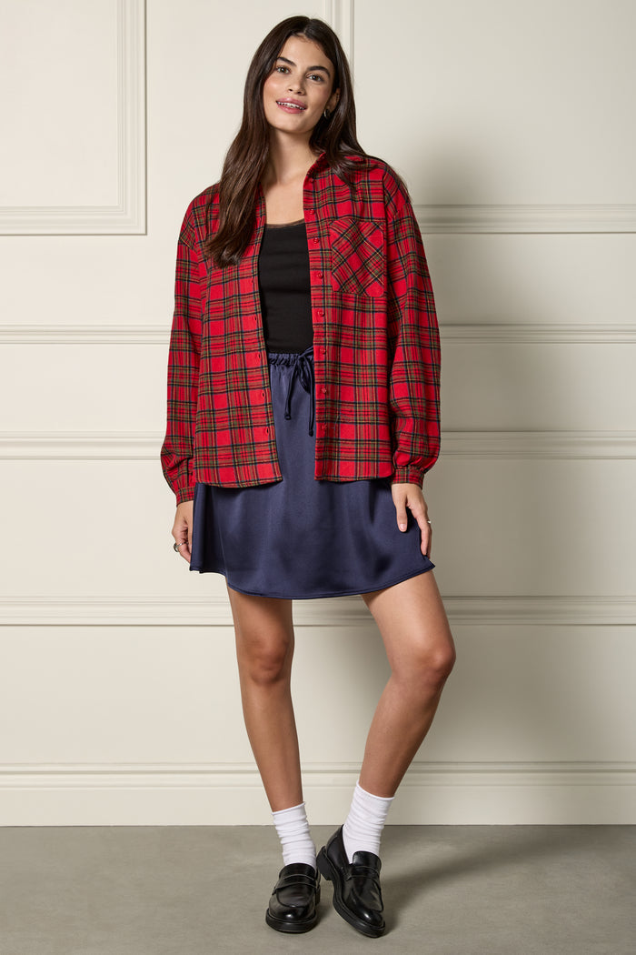 Short Satin Skirt - 6052
